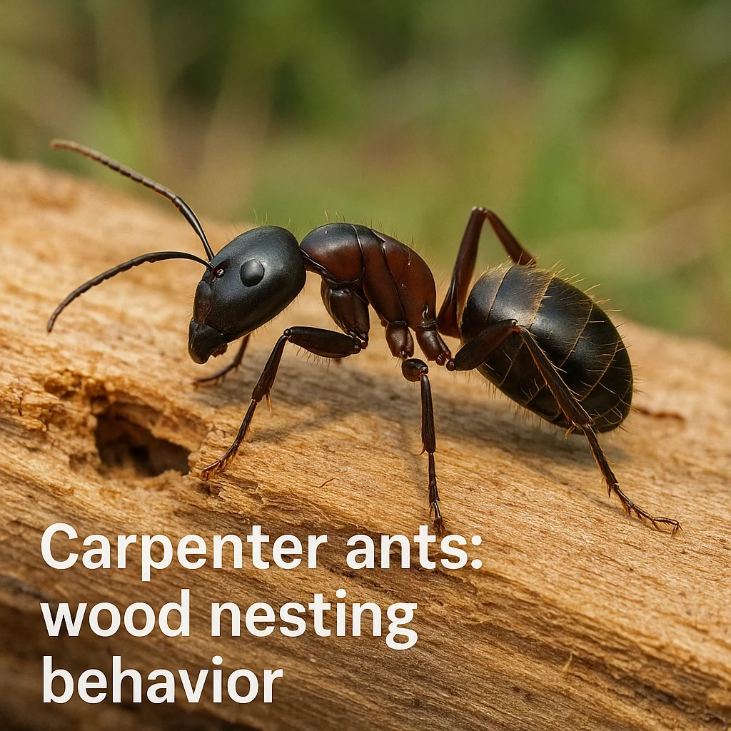 Carpenter ants: wood nesting behavior