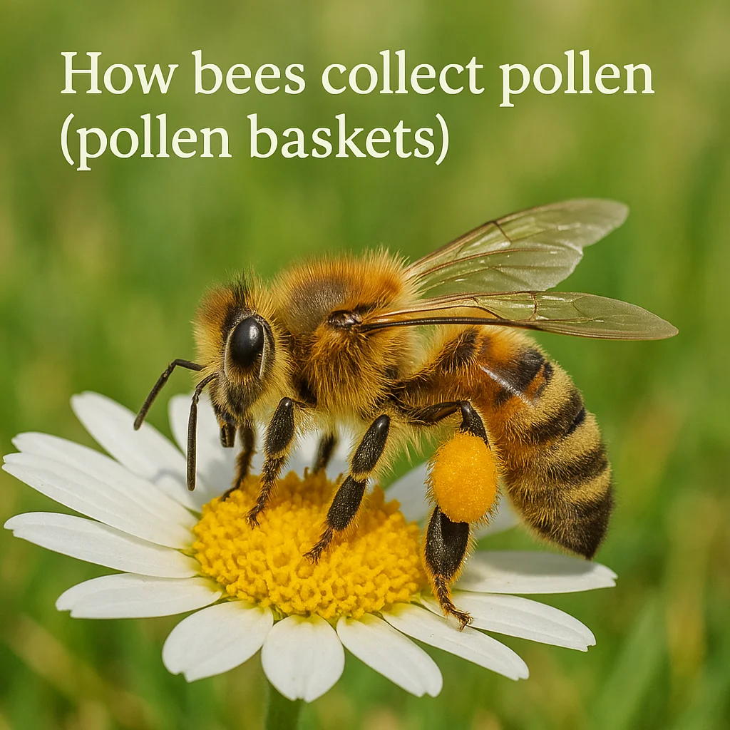 How bees collect pollen (pollen baskets)