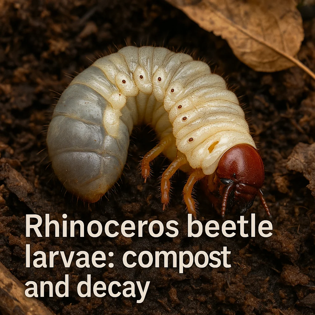 Rhinoceros beetle larvae: compost and decay