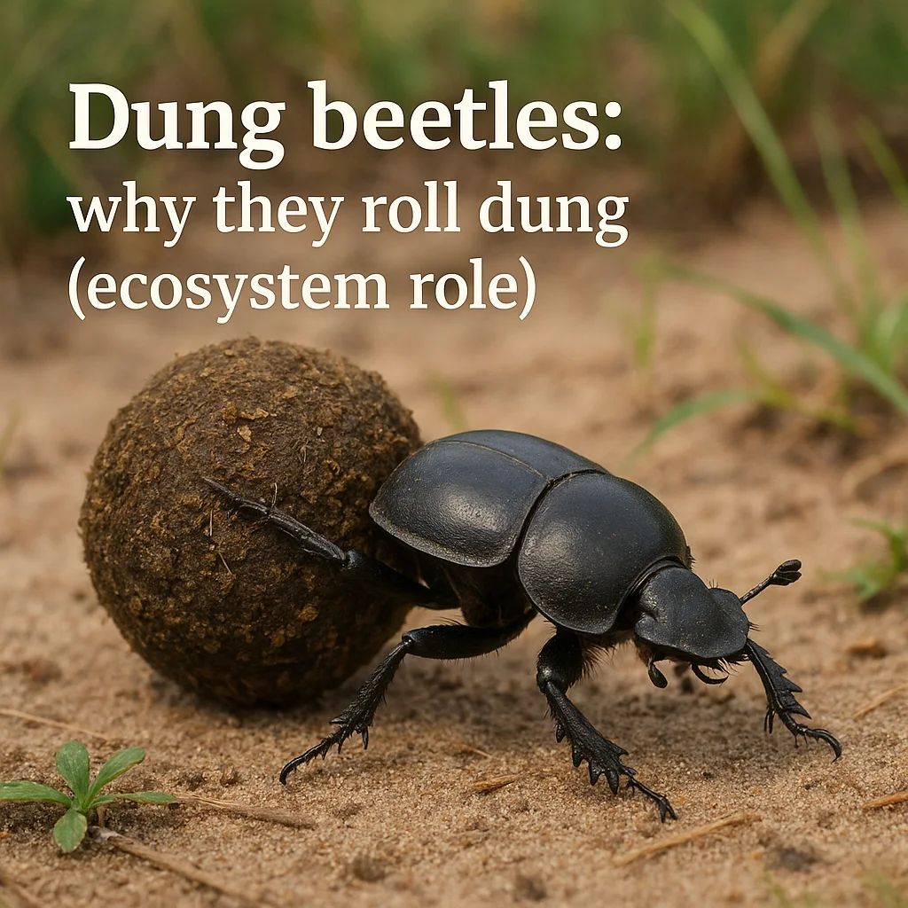Dung beetles: why they roll dung (ecosystem role)