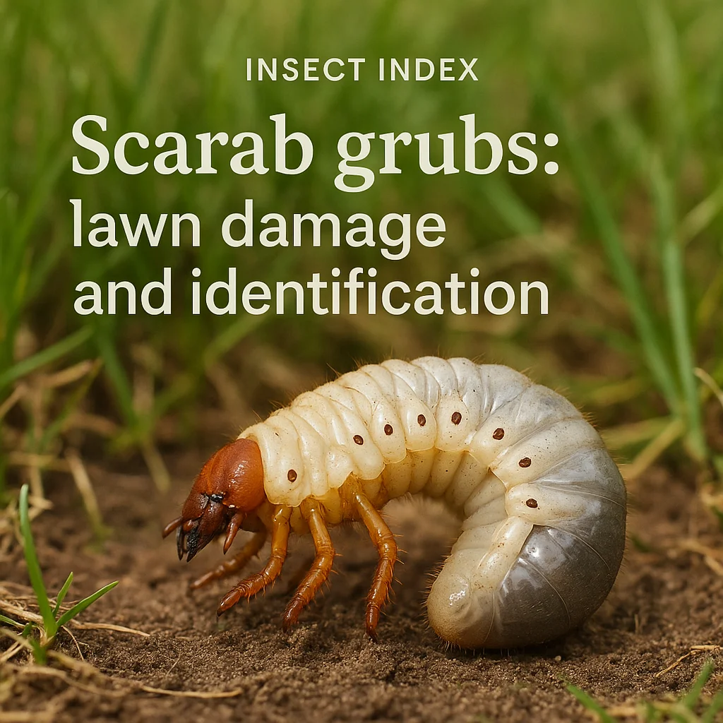 Scarab grubs: lawn damage and identification