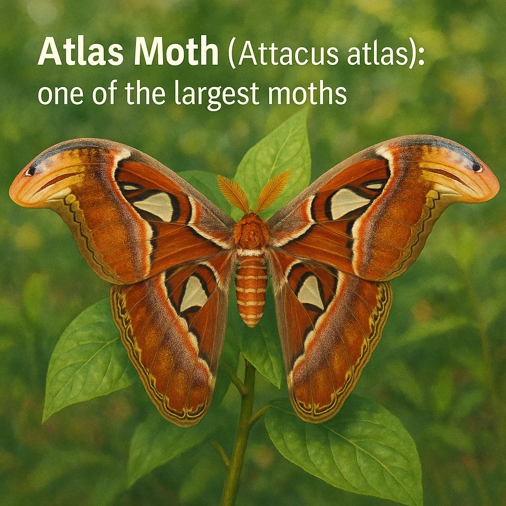 Atlas Moth (Attacus atlas): one of the largest moths