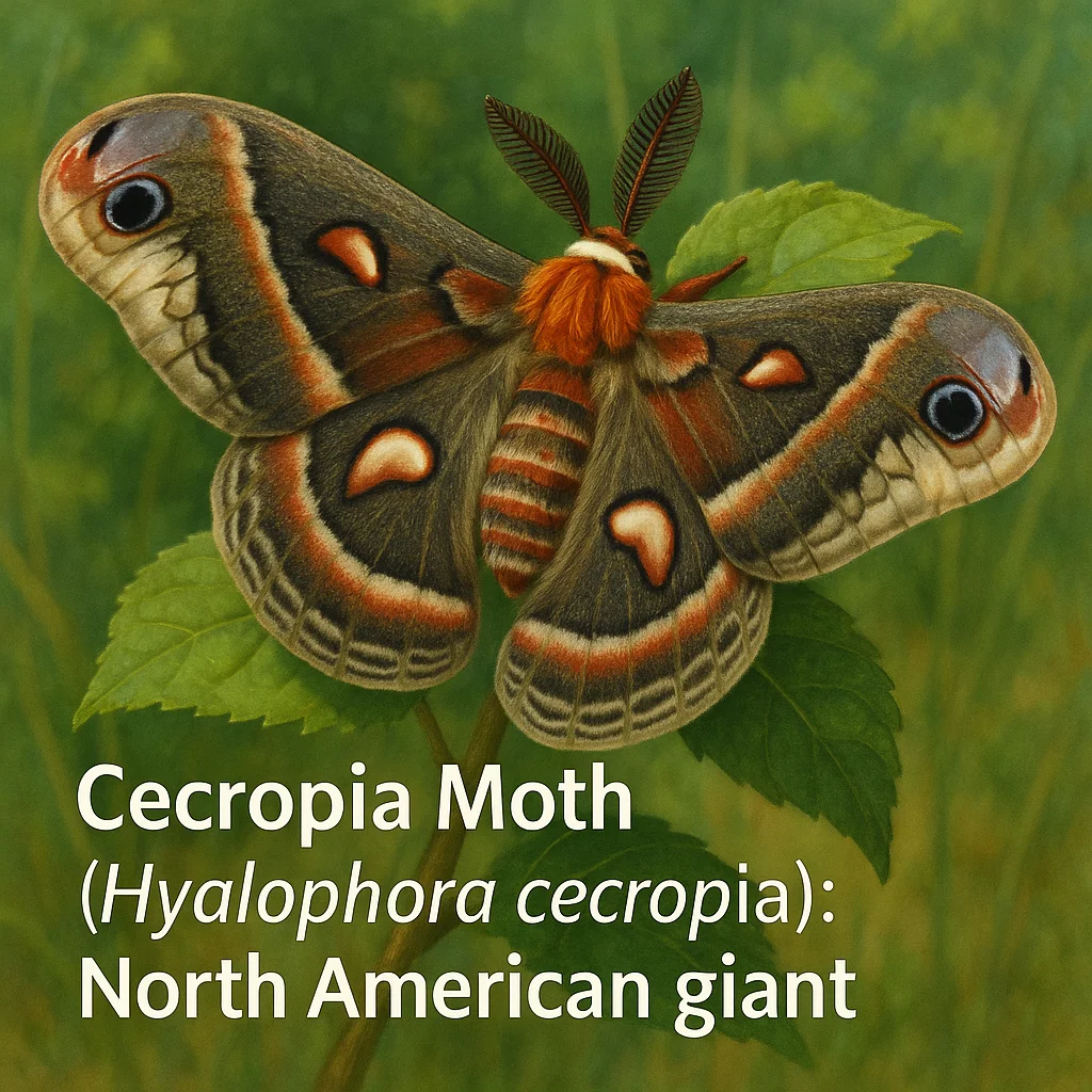 Cecropia Moth (Hyalophora cecropia): North American giant