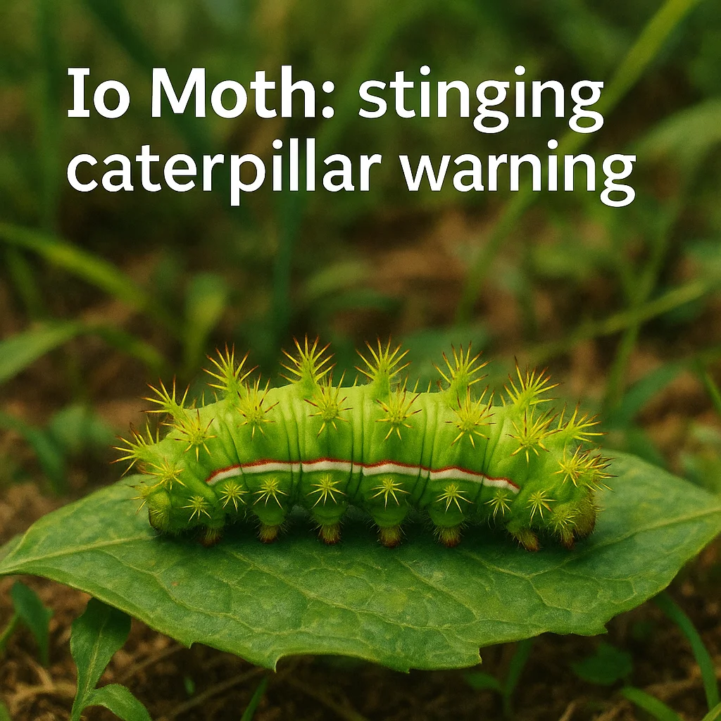 Io Moth: stinging caterpillar warning