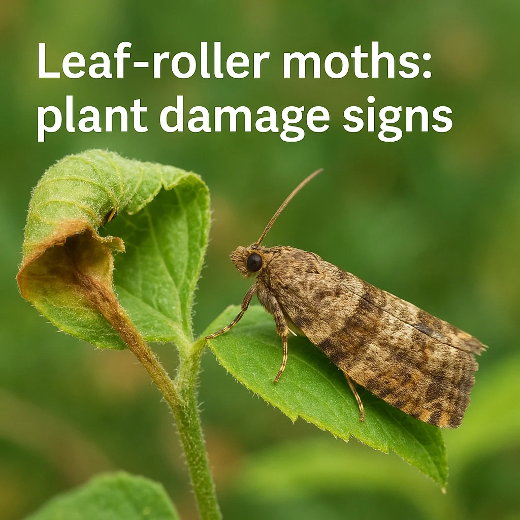 Leaf-roller moths: plant damage signs