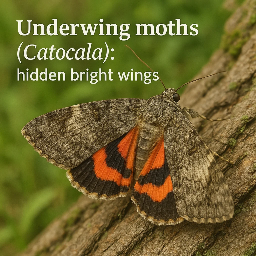 Underwing moths (Catocala): hidden bright wings