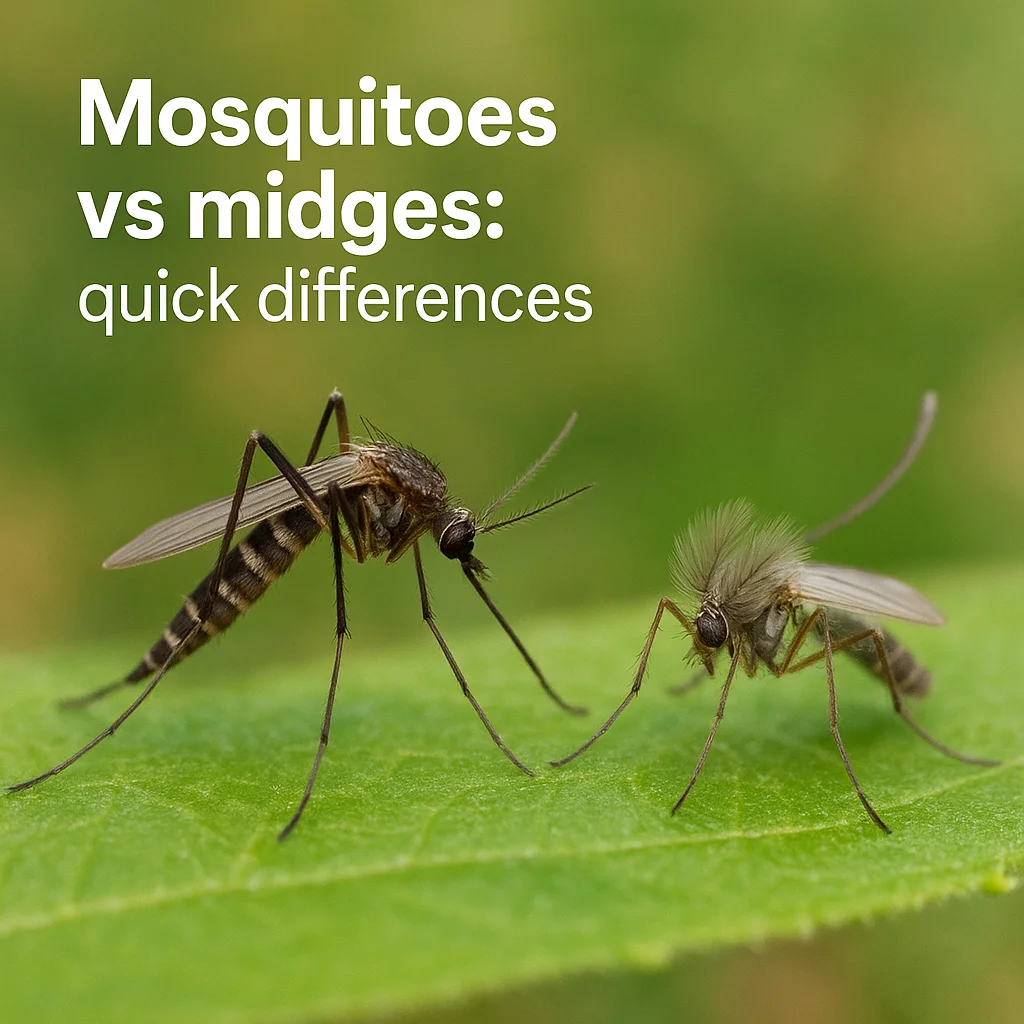 Mosquitoes vs midges: quick differences