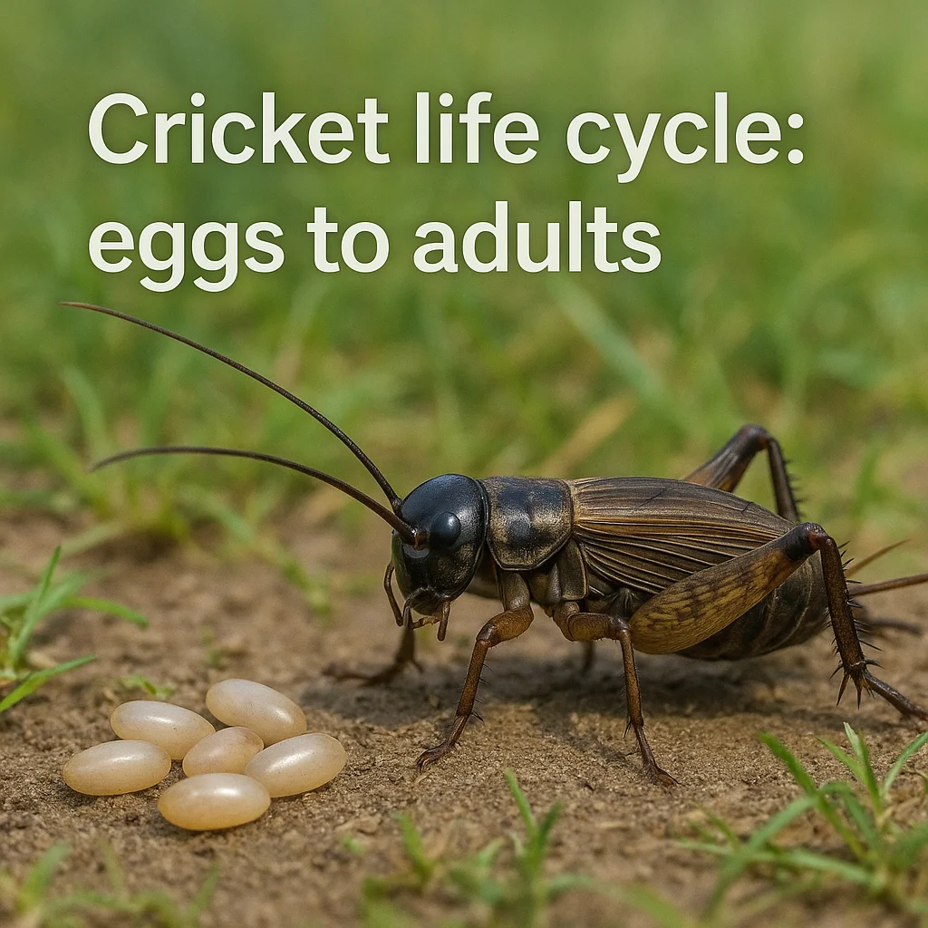 Cricket life cycle: eggs to adults