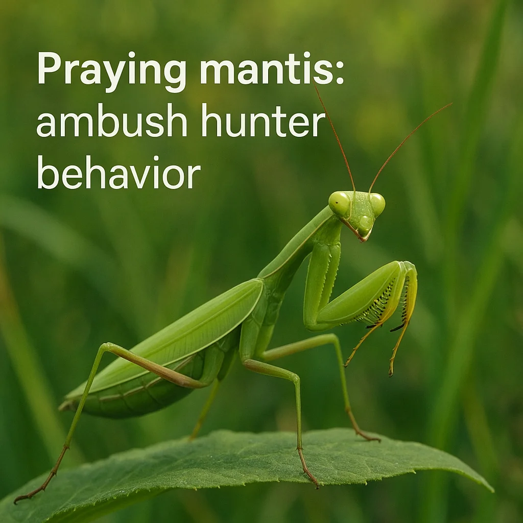 Praying mantis: ambush hunter behavior