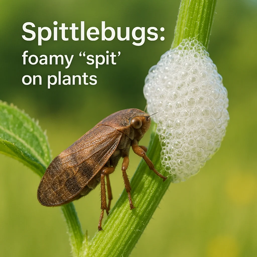 Spittlebugs: foamy “spit” on plants